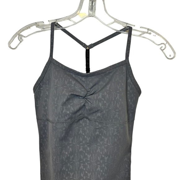 Pure Barre by SPLITS59 Grey Print Built in Bra Razorback Tank Top Size XS - Picture 2 of 9